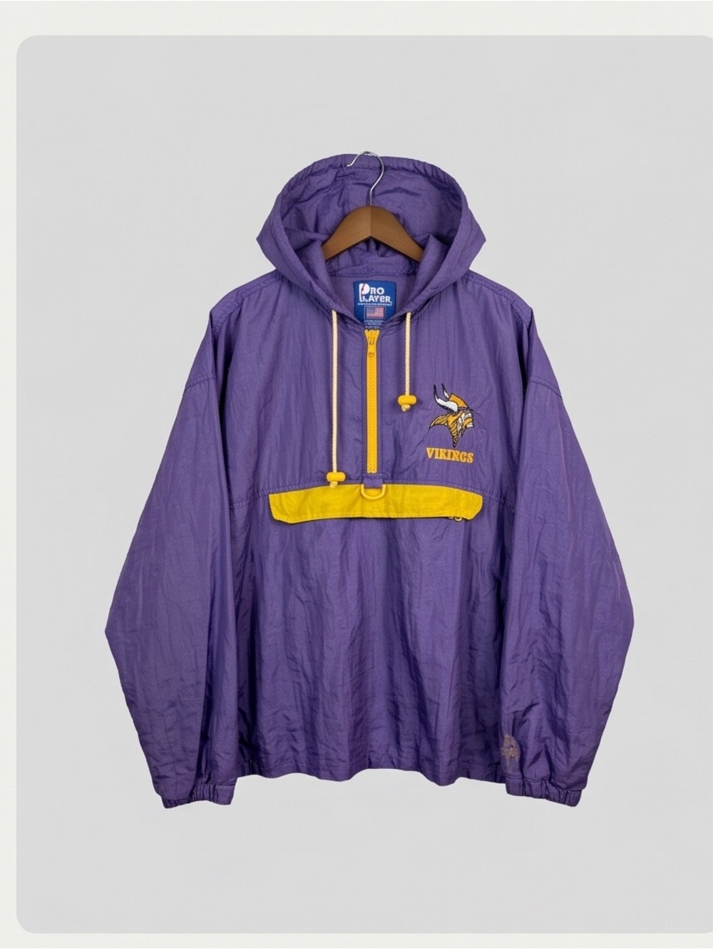 Vintage 90s Minnesota Vikings Pro Player Pullover Windbreaker Jacket